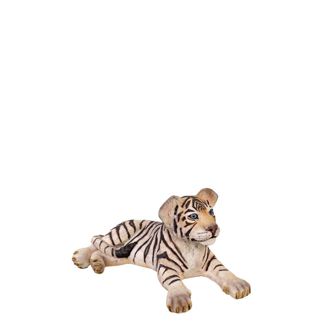 Siberian Tiger Cub Laying Statue - LM Treasures Prop Rentals