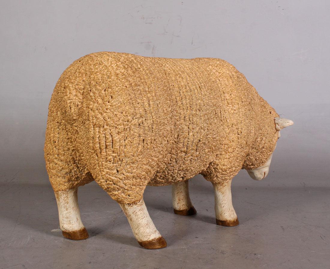 Baby Merino Ewe Head Down Statue