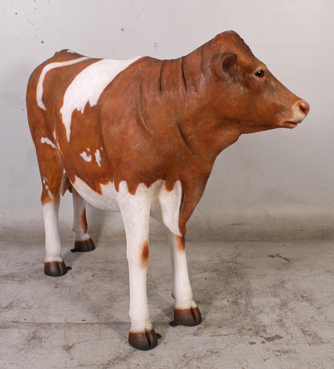 Guernsey Cow Standing Life Size Statue