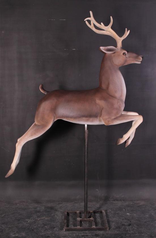Flying Reindeer On Base Statue - LM Treasures Prop Rentals 