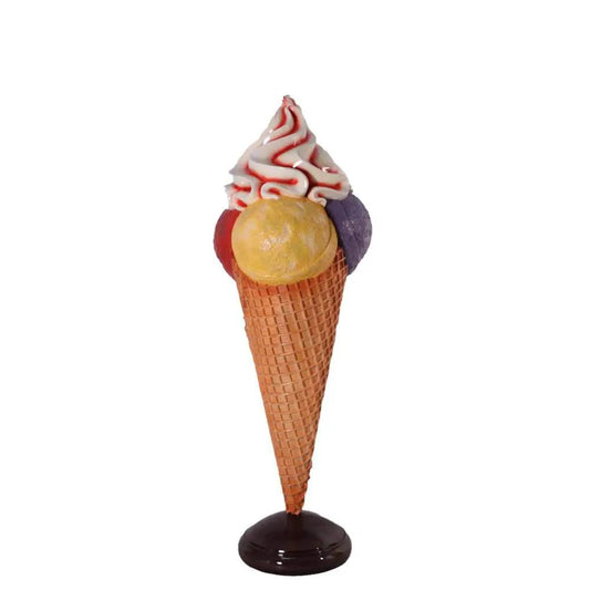 Large Three Scoop Ice Cream Statue - LM Treasures Prop Rentals