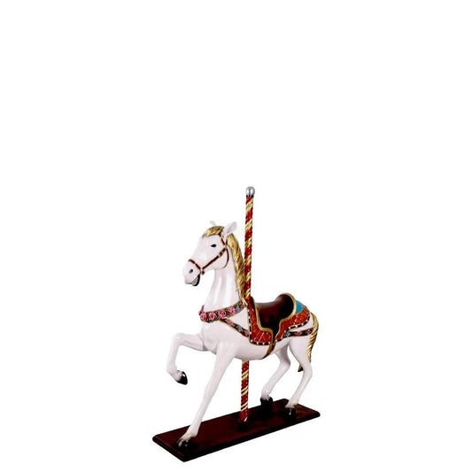 White Carousel Horse Statue - LM Treasures Prop Rentals
