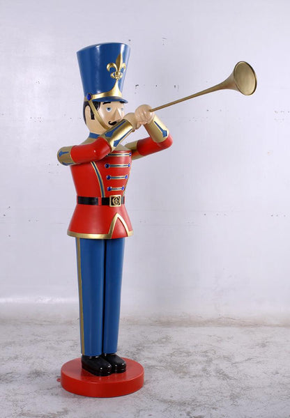 Red Trumpet Toy Soldier Statue - LM Treasures Prop Rentals 
