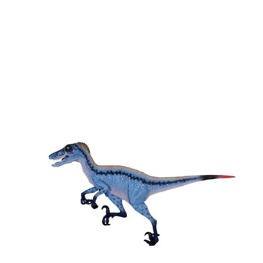 Blue Deinonychus Dinosaur Wall Decor Statue - LM Treasures Prop Rentals