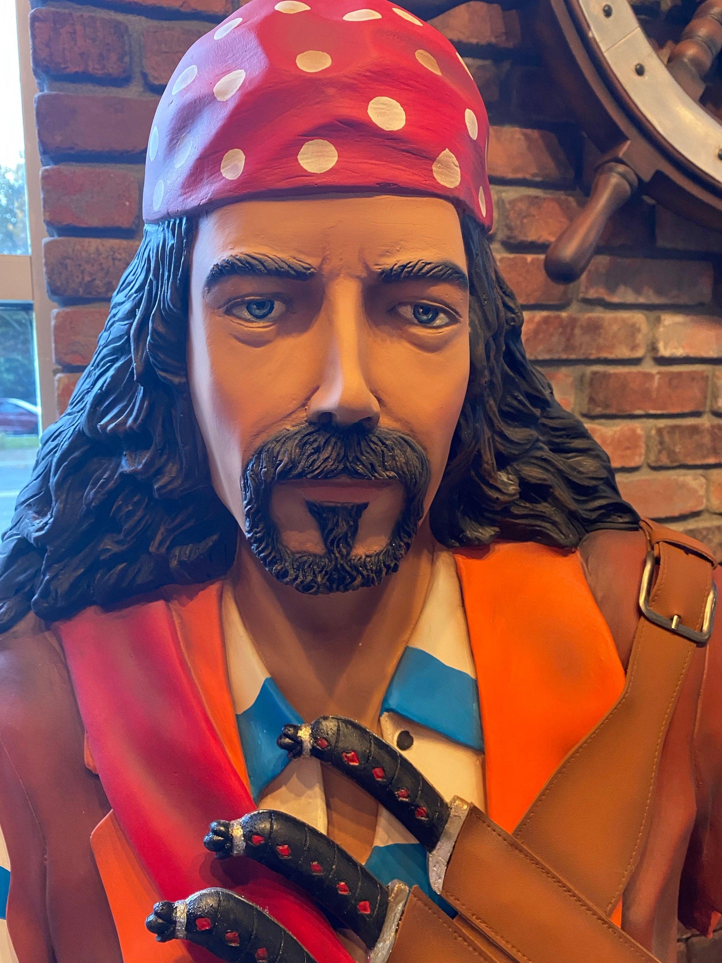 Pirate on Wine Barrel Life Size Statue