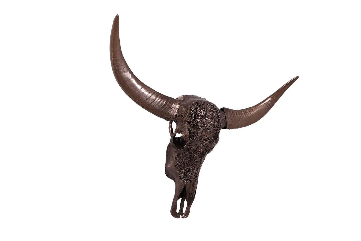 Bronze Bull Skull Life Size Statue - LM Treasures Prop Rentals