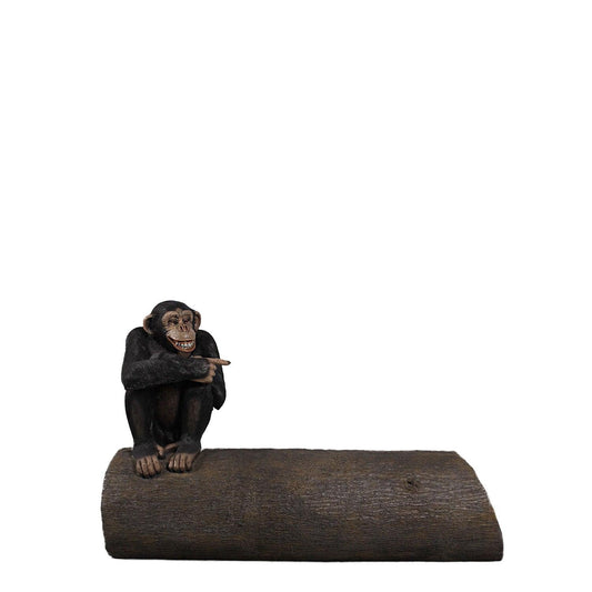 Monkey On Tree Trunk Statue - LM Treasures Prop Rentals