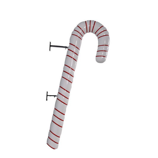 Hanging White Cushion Candy Cane Statue - LM Treasures Prop Rentals