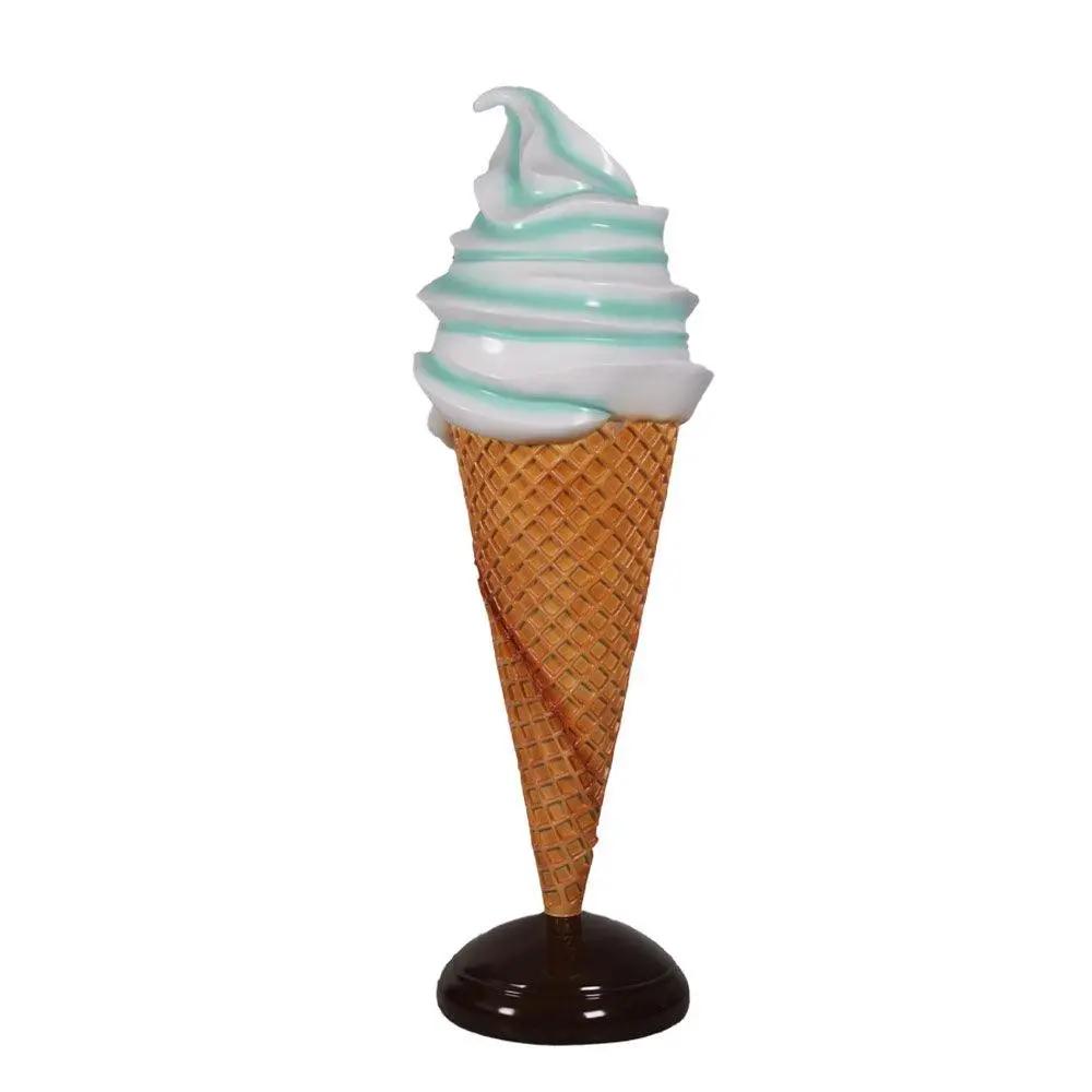 Large Plain Mint Green Soft Serve Ice Cream Statue - LM Treasures Prop Rentals