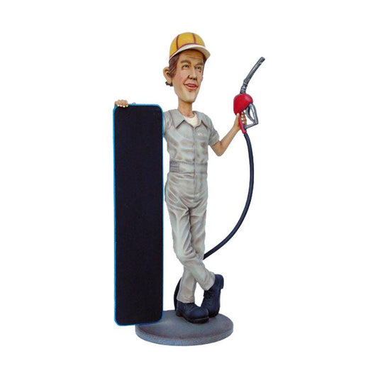 Gasoline Man Menu Board Statue - LM Treasures Prop Rentals