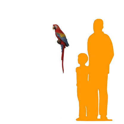 Hanging Scarlett Macaw Parrot Statue - LM Treasures Prop Rentals 