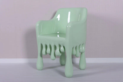 Mint Green Melting Drip Chair Statue - LM Treasures Prop Rentals 