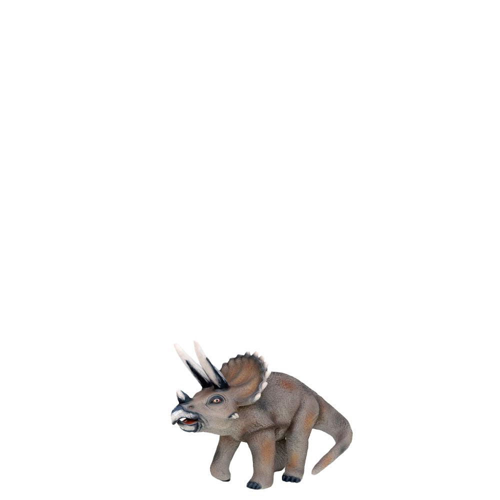 Small Gray Walking Triceratops Dinosaur Statue - LM Treasures Prop Rentals
