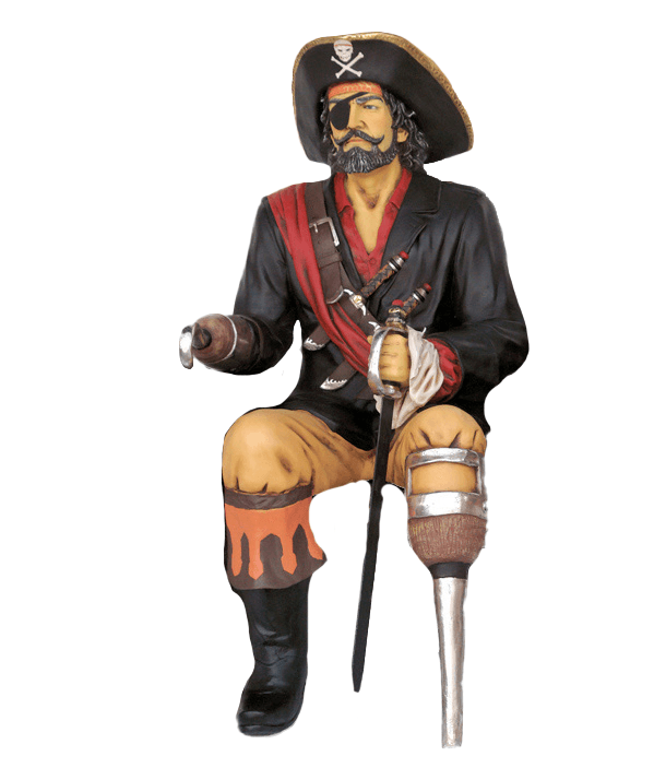 Captain Hook Sitting Life Size Statue - LM Treasures Prop Rentals