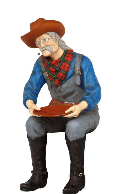 Gold Panner Sitting Western Life Size Statue - LM Treasures Prop Rentals
