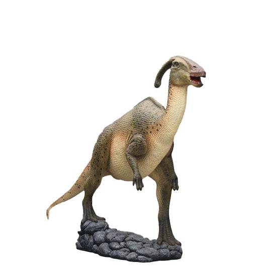 Green Parasaurolophus Dinosaur Life Size Statue - LM Treasures Prop Rentals