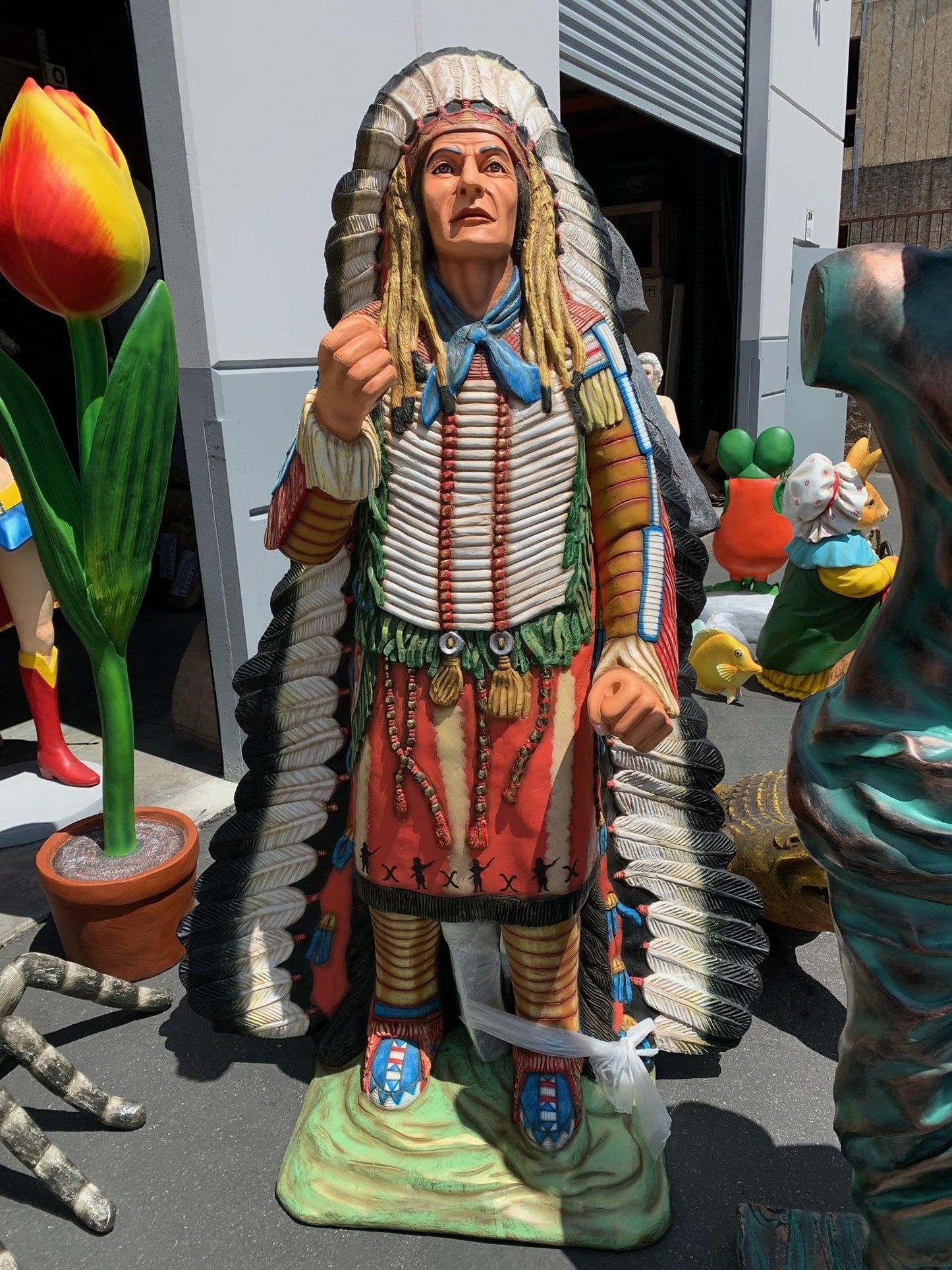 Indian With Spear Statue