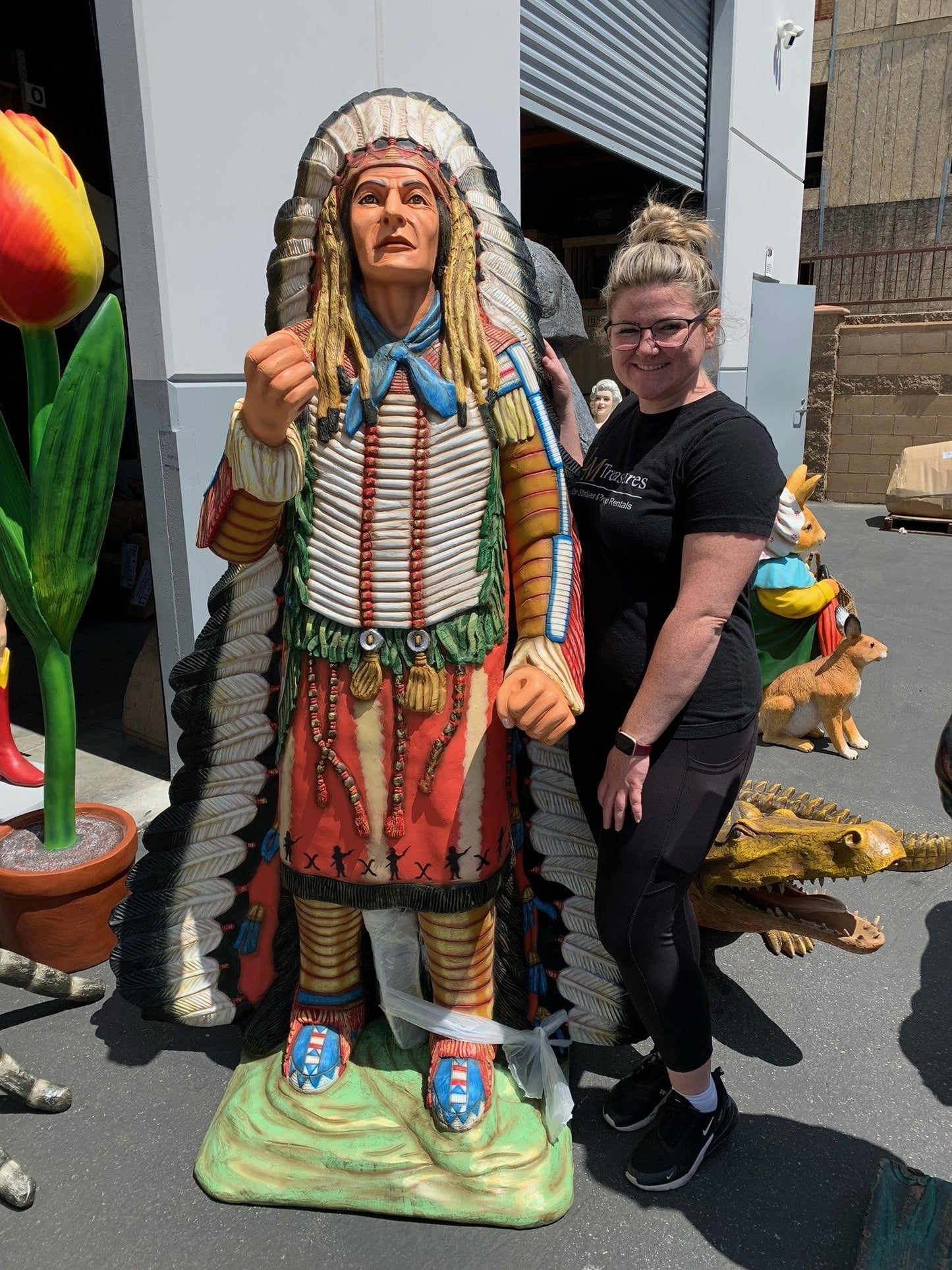 Indian With Spear Statue