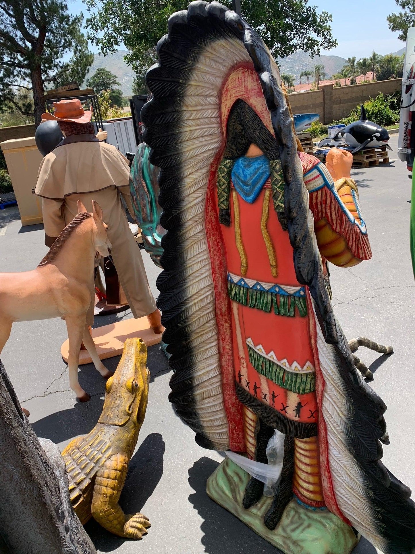 Indian With Spear Statue