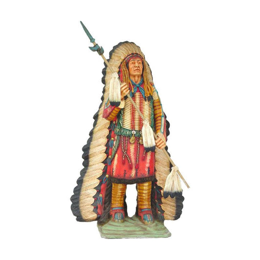 Indian With Spear Statue - LM Treasures Prop Rentals