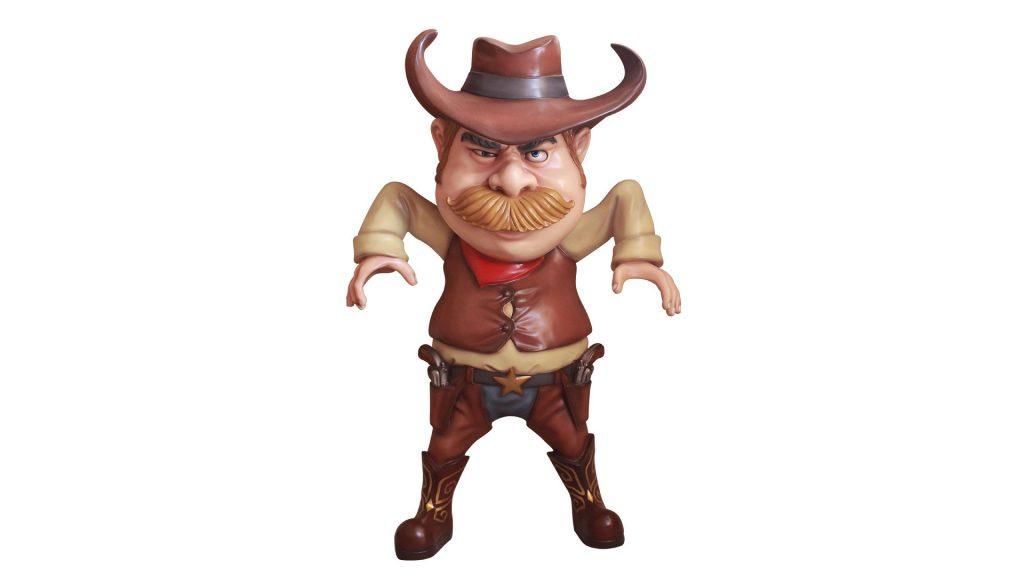 Cowboy Comic Life Size Cowboy Prop Decor Resin Statue - LM Treasures Prop Rentals