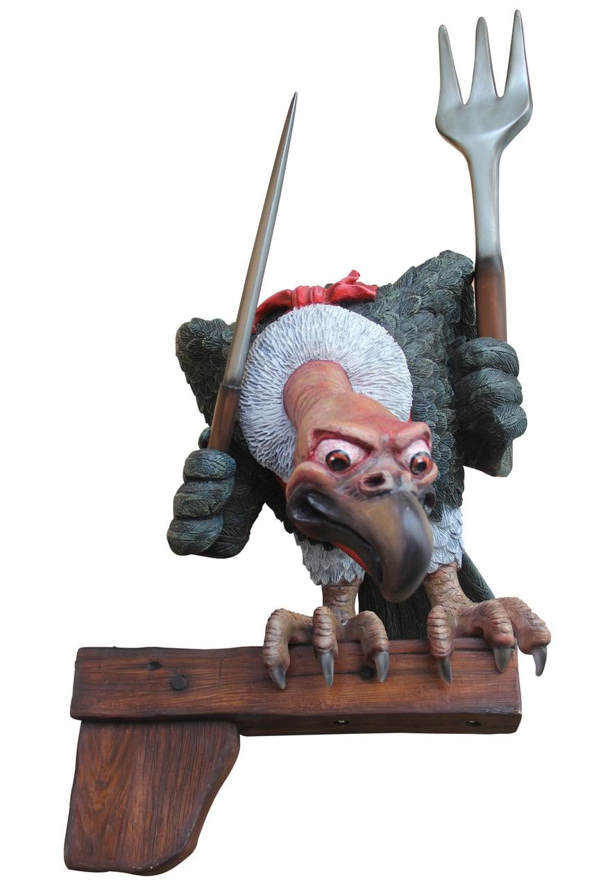 Comic Bird Vulture On Post Animal Prop Life Size Resin Statue - LM Treasures Prop Rentals