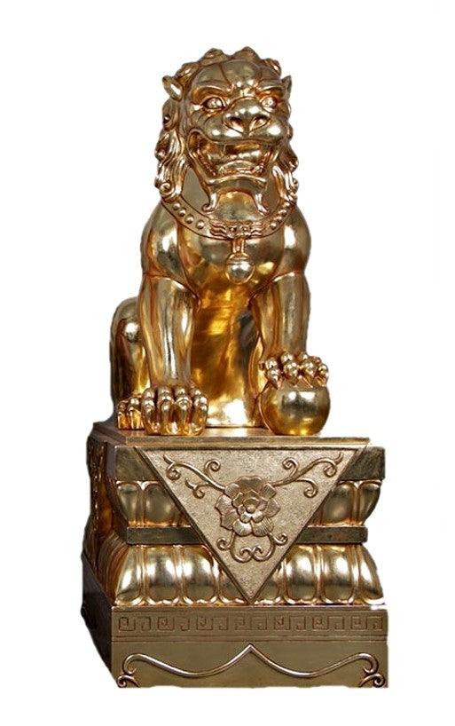 Foo Dog Female On Base Statue