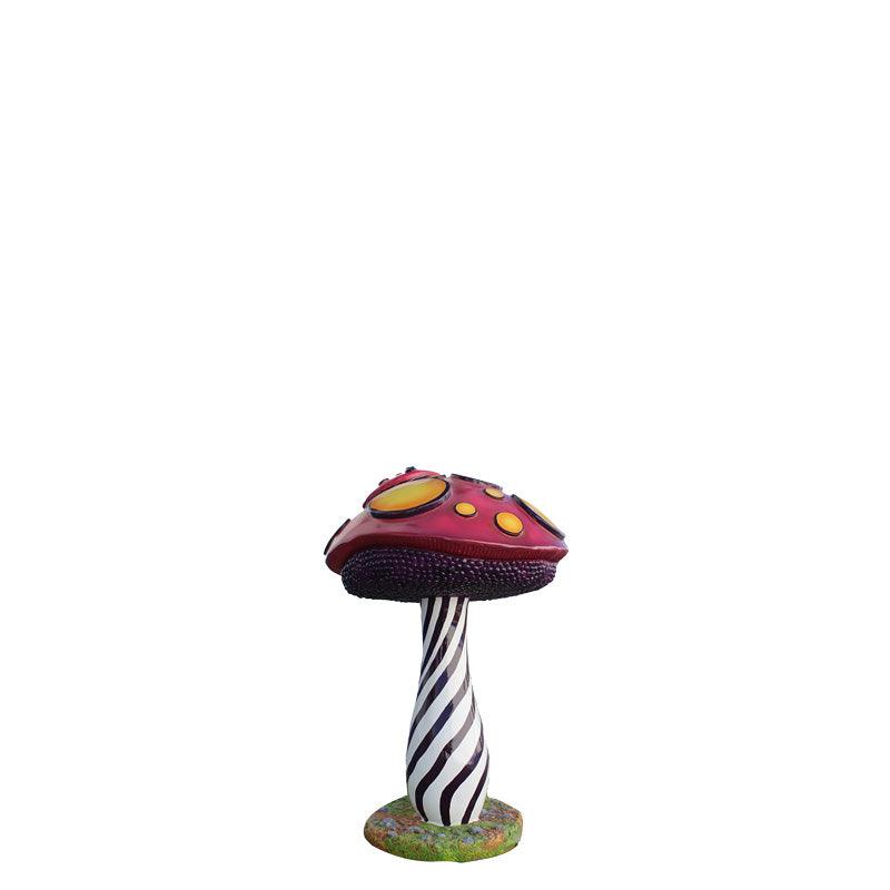Small Striped Mushroom Statue - LM Treasures Prop Rentals