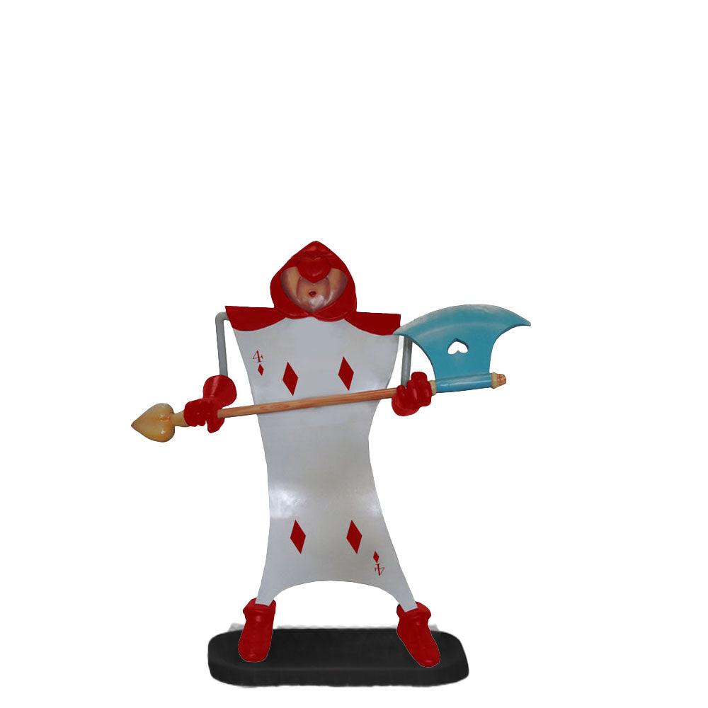 Single Playing Card With Axe Statue - LM Treasures Prop Rentals