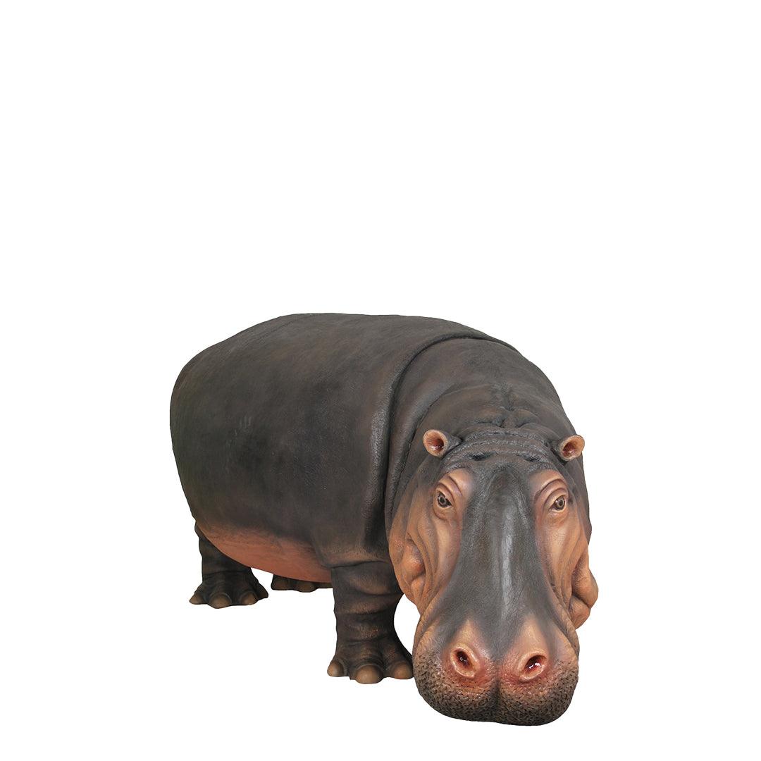 Gray Hippo Life Size Statue - LM Treasures Prop Rentals