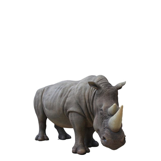 Gray Rhinoceros Life Size Statue - LM Treasures Prop Rentals