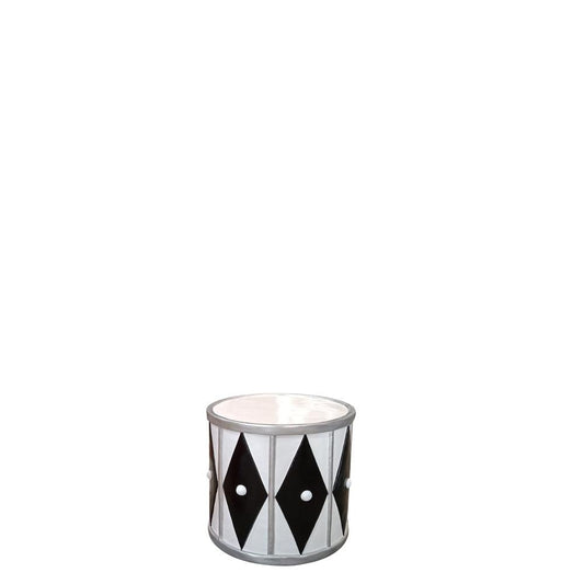White And Silver Drum Statue - LM Treasures Prop Rentals