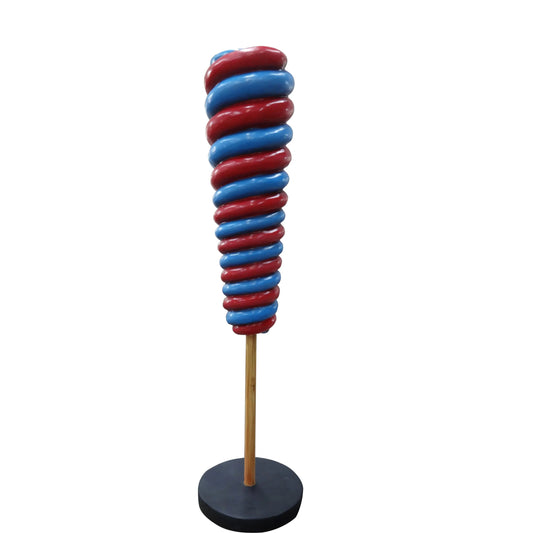 Large Blue Twister Lollipop Statue - LM Treasures Prop Rentals