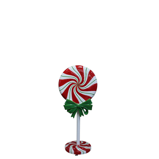 Small Swirl Lollipop With Bow Statue - LM Treasures Prop Rentals