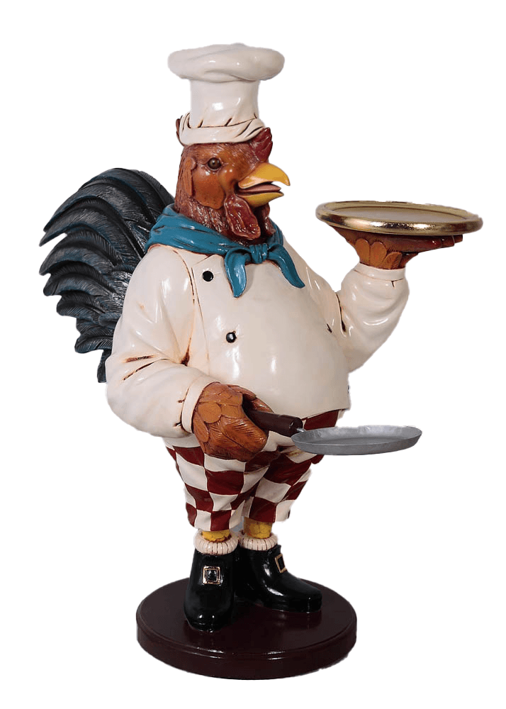 Rooster Cook Statue Prop