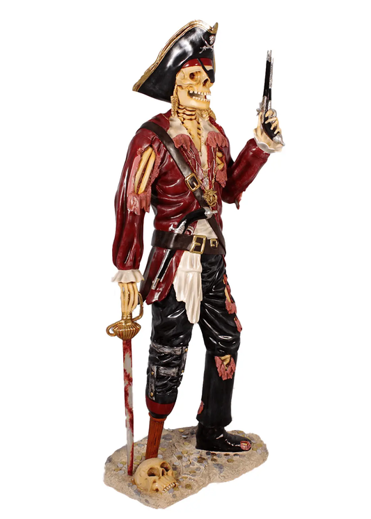 Pirate Skeleton With Gun Life Size Statue - LM Treasures Prop Rentals