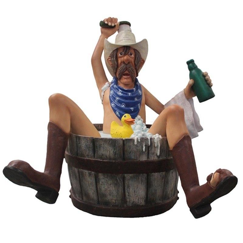 Bathing Cowboy with Rubber Duck Statue - LM Treasures Prop Rentals