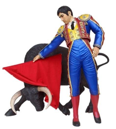 Spanish Matador Bull Fighter Flag Life Size Statue Display Prop - LM Treasures Prop Rentals