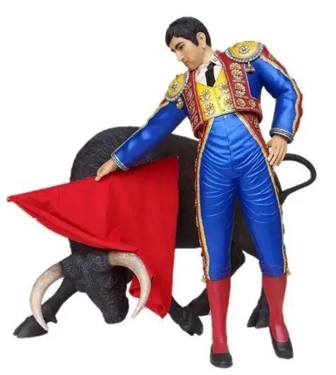 Spanish Matador Bull Fighter Flag Life Size Statue Display Prop - LM Treasures Prop Rentals