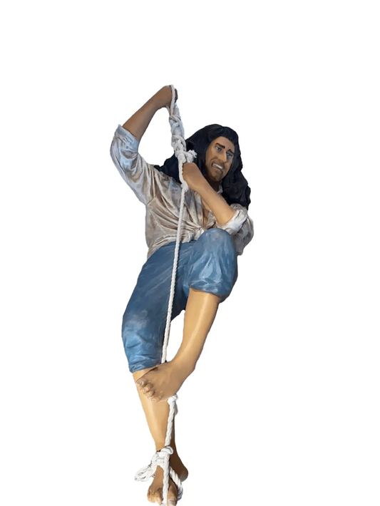 Pirate Hanging on Rope Life Size Statue - LM Treasures Prop Rentals