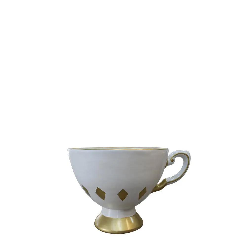 Large White Tea Cup Statue - LM Treasures Prop Rentals
