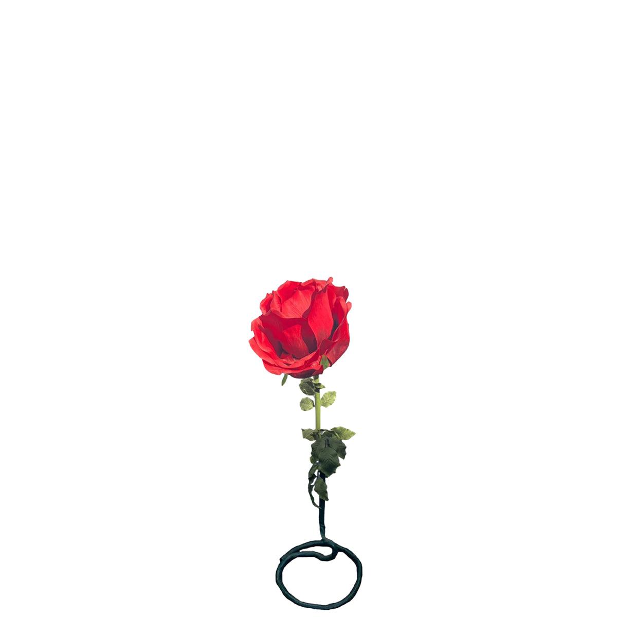 Fabric Rose Flower Statue - LM Treasures Prop Rentals