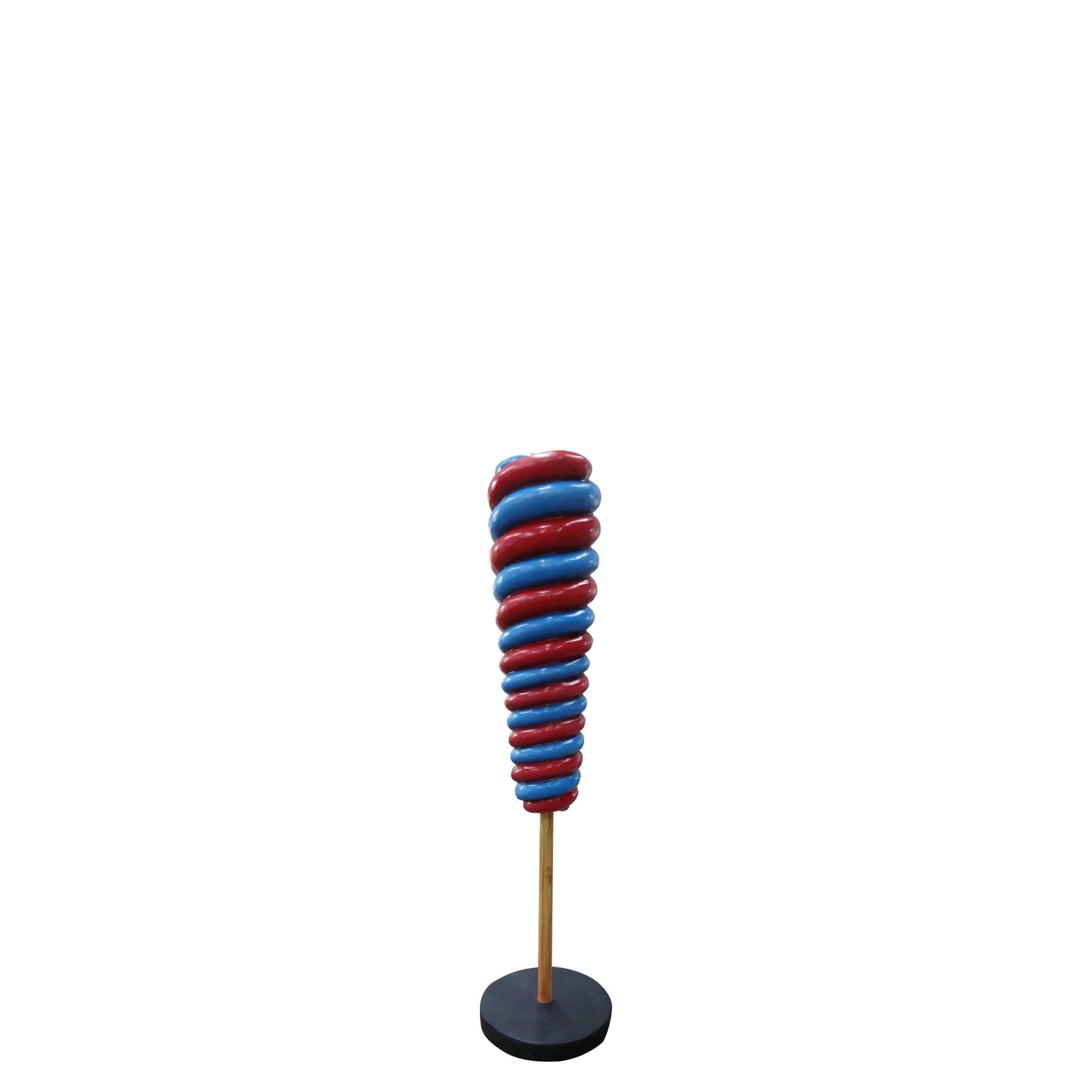 Small Red Twister Lollipop Statue - LM Treasures Prop Rentals