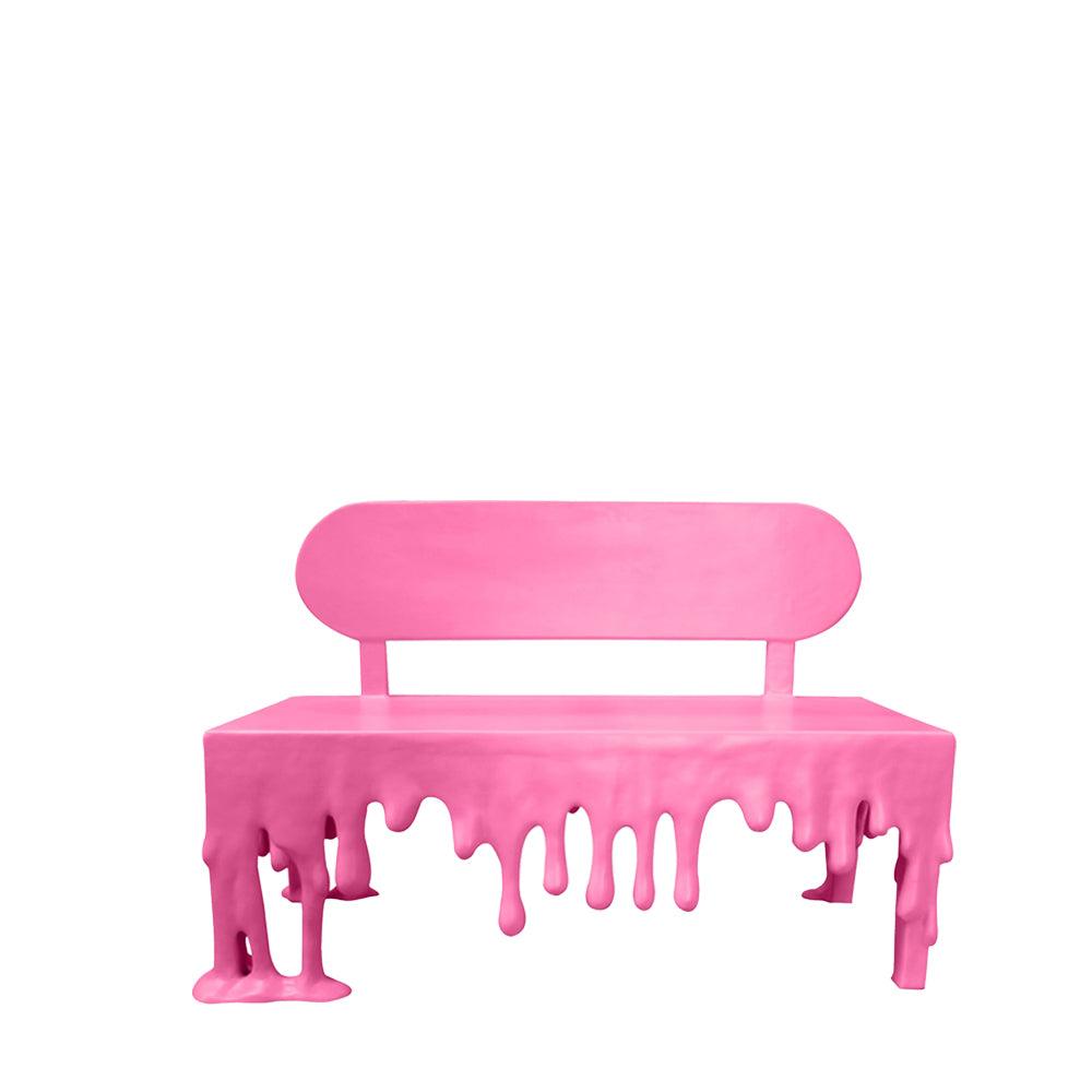 Pink Melting Drip Bench Statue - LM Treasures Prop Rentals