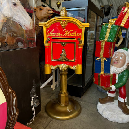 Santa's Mailbox on Stand Statue S0325-0003-T
