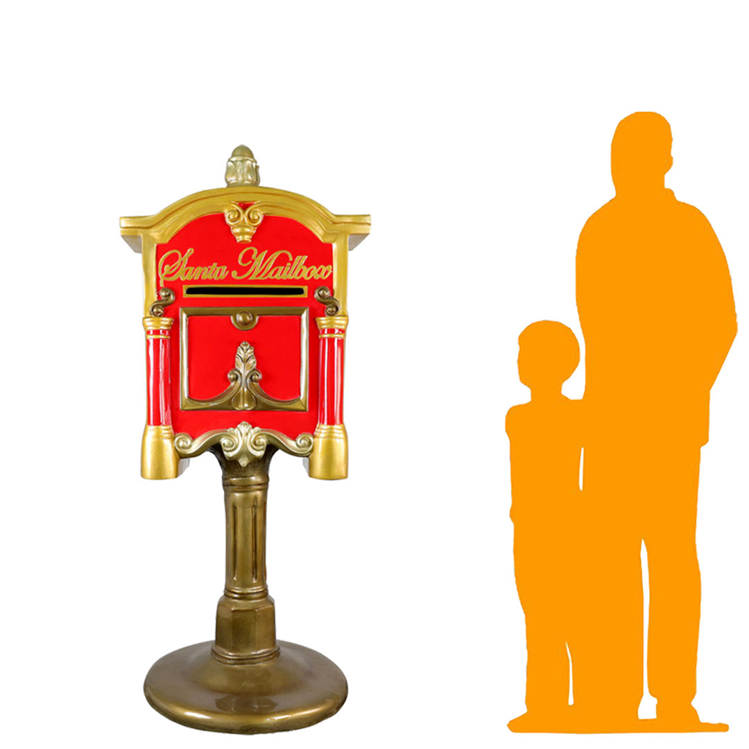 Santa's Mailbox on Stand Statue S0325-0003-T