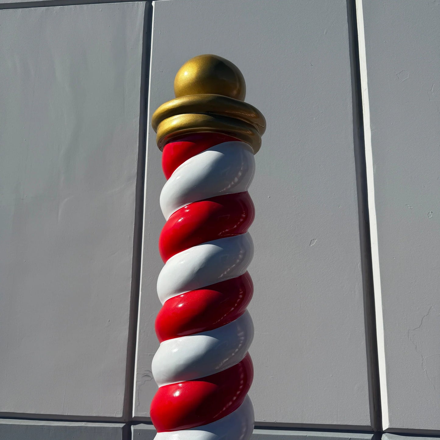 Single Candy Cane Twist Pillar Statue