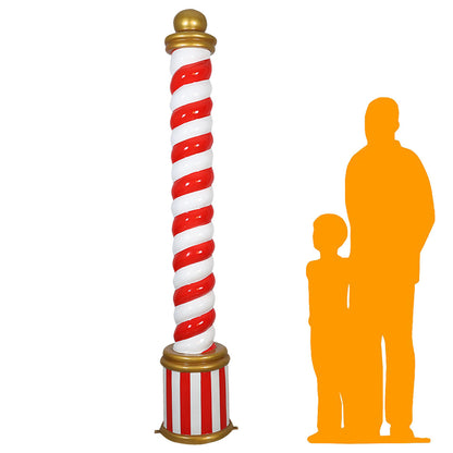 Candy Cane Twist Pillar Statue