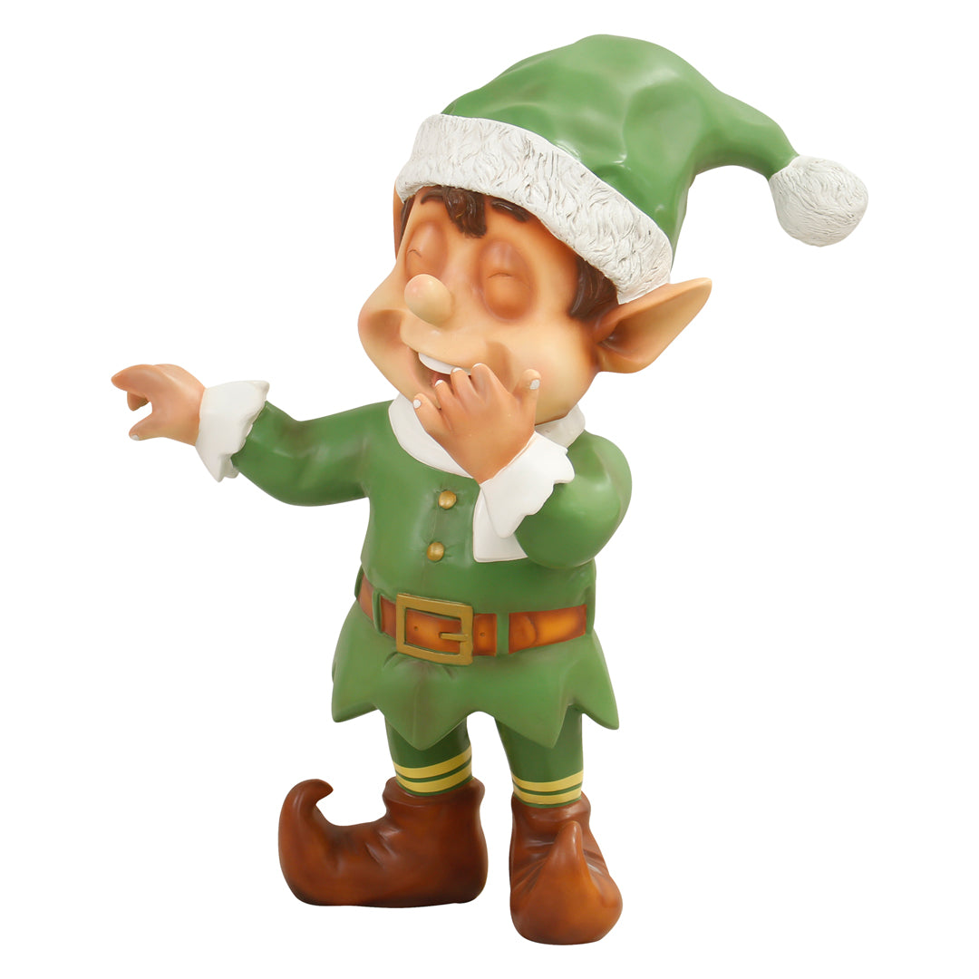 Green Elf Laughing Statue