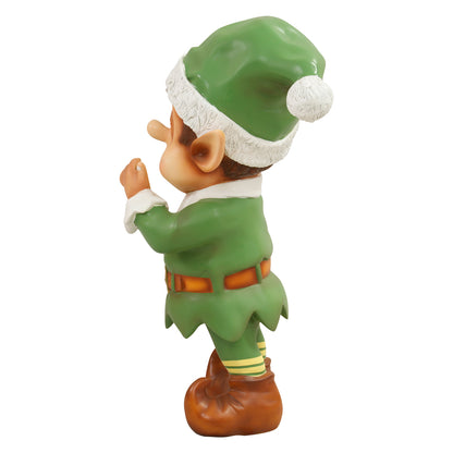 Green Elf Laughing Statue